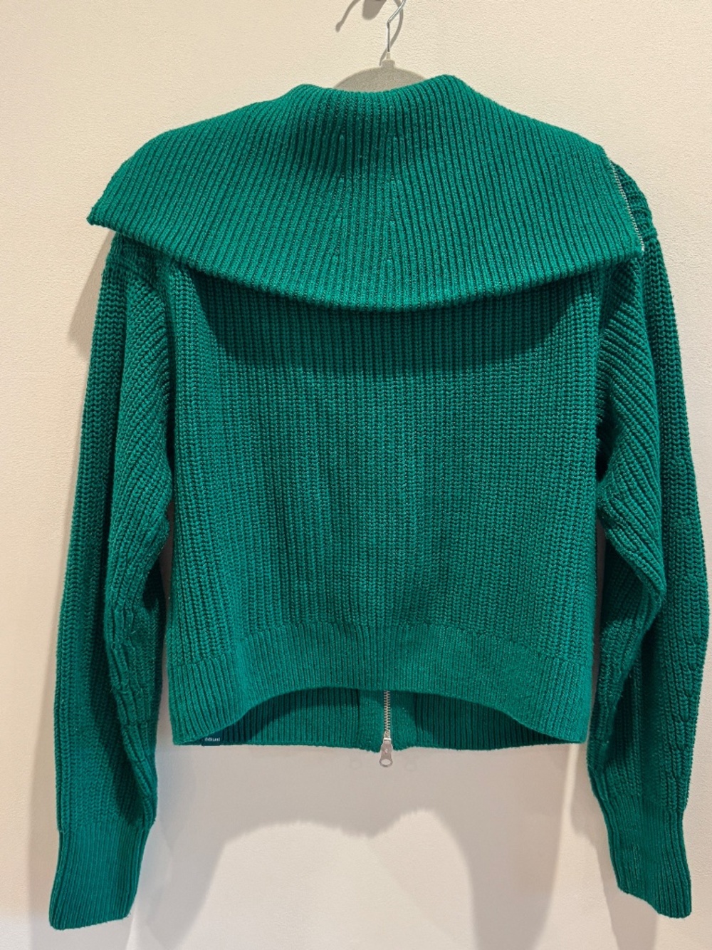 Everlane Green Zip-Front Ribbed Sweater Cardigan - Picture 4 of 4